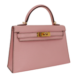 Hermès Kelly II Sellier Mini HSS Rose Sakura Chèvre Leather Gold Hardware