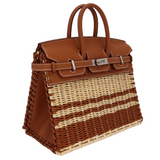 Hermès 25cm Birkin Picnic Stripe Gold Swift Osier Wicker Palladium Hardware