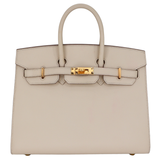 Hermès 25cm Birkin Sellier HSS Craie Epsom Leather Gold Hardware