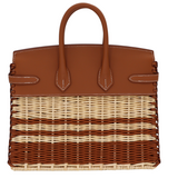 Hermès 25cm Birkin Picnic Stripe Gold Swift Osier Wicker Palladium Hardware