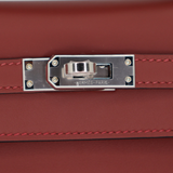 Hermès Kelly Pochette Rouge H Swift Leather Palladium Hardware