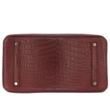 Hermès 35cm Birkin Bordeaux Matte Porosus Crocodile Gold Hardware