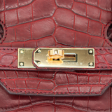 Hermès 35cm Birkin Bordeaux Matte Porosus Crocodile Gold Hardware