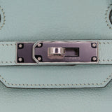Hermès 30cm Birkin Aqua Chèvre Leather Palladium Hardware