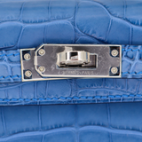 Hermès Kelly II Sellier Mini Bleu Zellige Matte Alligator Palladium Hardware