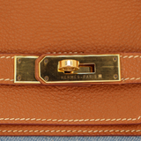 Hermès 40cm Birkin Natural Vache Leather/Denim Gold Hardware