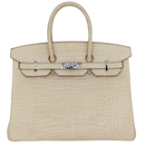 Hermès 35cm Birkin Beton Matte Alligator Palladium Hardware