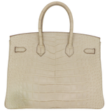 Hermès 35cm Birkin Beton Matte Alligator Palladium Hardware