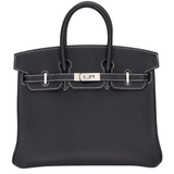 Hermès 25cm Birkin HSS Black Chèvre Leather with Brushed Palladium Hardware
