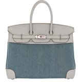 Hermès 35cm Birkin Gris Denim/Togo Leather Palladium Hardware