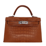 Hermès Kelly II Sellier Mini Gold Matte Alligator Palladium Hardware