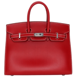Hermès 25cm Birkin Sellier Rouge Piment Box Calf Leather Palladium Hardware