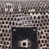 Hermès 28cm Kelly Sellier Ombre Lizard Palladium Hardware