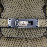 Hermès 25cm Birkin Vert Olive Lizard Palladium Hardware
