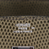 Hermès 25cm Birkin Vert Olive Lizard Palladium Hardware