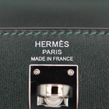 Hermès 25cm Kelly Sellier Vert Fonce Box Calf Leather Palladium Hardware