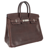 Hermès 25cm Birkin Ebene Lizard Palladium Hardware