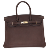 Hermès 35cm Birkin Ebene Barenia Faubourg Leather Gold Hardware
