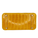 Hermès 30cm Birkin Ambre Shiny Porosus Crocodile Palladium Hardware