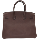 Hermès 35cm Birkin Ebene Barenia Faubourg Leather Gold Hardware