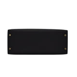 Herm�s 28cm Kelly Sellier Black Epsom Leather Gold Hardware
