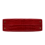 Hermès Kelly II Sellier Mini Braise Shiny Alligator Gold Hardware