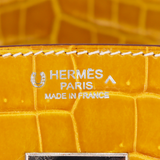 Hermès 30cm Birkin Ambre Shiny Porosus Crocodile Palladium Hardware