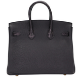 Hermès 25cm Birkin Touch Black Matte Alligator/Togo Leather Gold Hardware