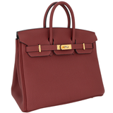 Hermès 25cm Birkin Rouge H Togo Leather Gold Hardware