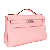 Hermès Kelly Pochette Rose Sakura Swift Leather Palladium Hardware