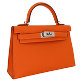 Hermès Kelly II Sellier Mini Orange Epsom Leather Palladium Hardware