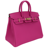 Hermès 25cm Birkin HSS Rose Magnolia/Gris Perle Chèvre Leather Rose Gold Hardware