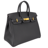 Hermès 25cm Birkin HSS Black/Rouge Chèvre Leather Brushed Gold Hardware