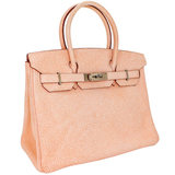 Hermès 30cm Birkin Orange Dalmatian Buffalo Leather Palladium Hardware