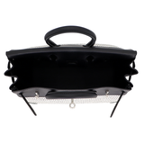 Hermès 25cm Birkin Quadrille Black Toile/Swift Leather Palladium Hardware