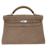 Hermès 42cm Kelly Maxi Beige Marfa Grizzly Palladium Hardware