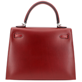 Hermès 25cm Kelly Sellier Rouge H Box Calf Leather Palladium Hardware