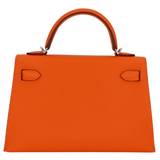Hermès Kelly II Sellier Mini Orange Epsom Leather Palladium Hardware