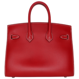 Hermès 25cm Birkin Sellier Rouge Piment Box Calf Leather Palladium Hardware
