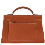 Hermès 42cm Kelly Maxi Fauve Barenia Leather Palladium Hardware