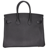 Hermès 25cm Birkin HSS Black/Rouge Chèvre Leather Brushed Gold Hardware