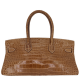 Hermès 42cm Birkin Shoulder JPG Ficelle Shiny Porosus Crocodile Palladium Hardware