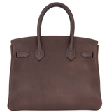 Hermès 30cm Birkin Ebene Barenia Faubourg Leather Palladium Hardware