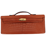 Hermès Kelly Cut Gold Matte Alligator Gold Hardware