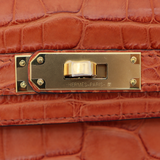 Hermès Kelly Cut Gold Matte Alligator Gold Hardware