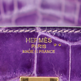 Hermès 25cm Birkin Ultraviolet Shiny Niloticus Crocodile Gold Hardware