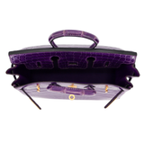 Hermès 25cm Birkin Ultraviolet Shiny Niloticus Crocodile Gold Hardware
