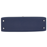 Hermès Kelly II Sellier Verso Mini Bleu Navy/Rouge De Coeur Chèvre Leather Palladium Hardware