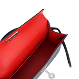 Hermès Kelly II Sellier Verso Mini Bleu Navy/Rouge De Coeur Chèvre Leather Palladium Hardware