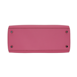 Hermès 28cm Kelly Retourne Bubblegum Epsom Palladium Hardware